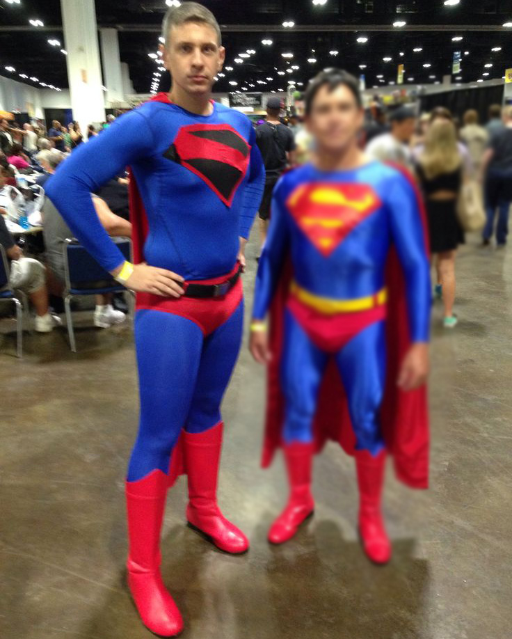 Strong Superman Cosplay Blue Spandex Catsuit